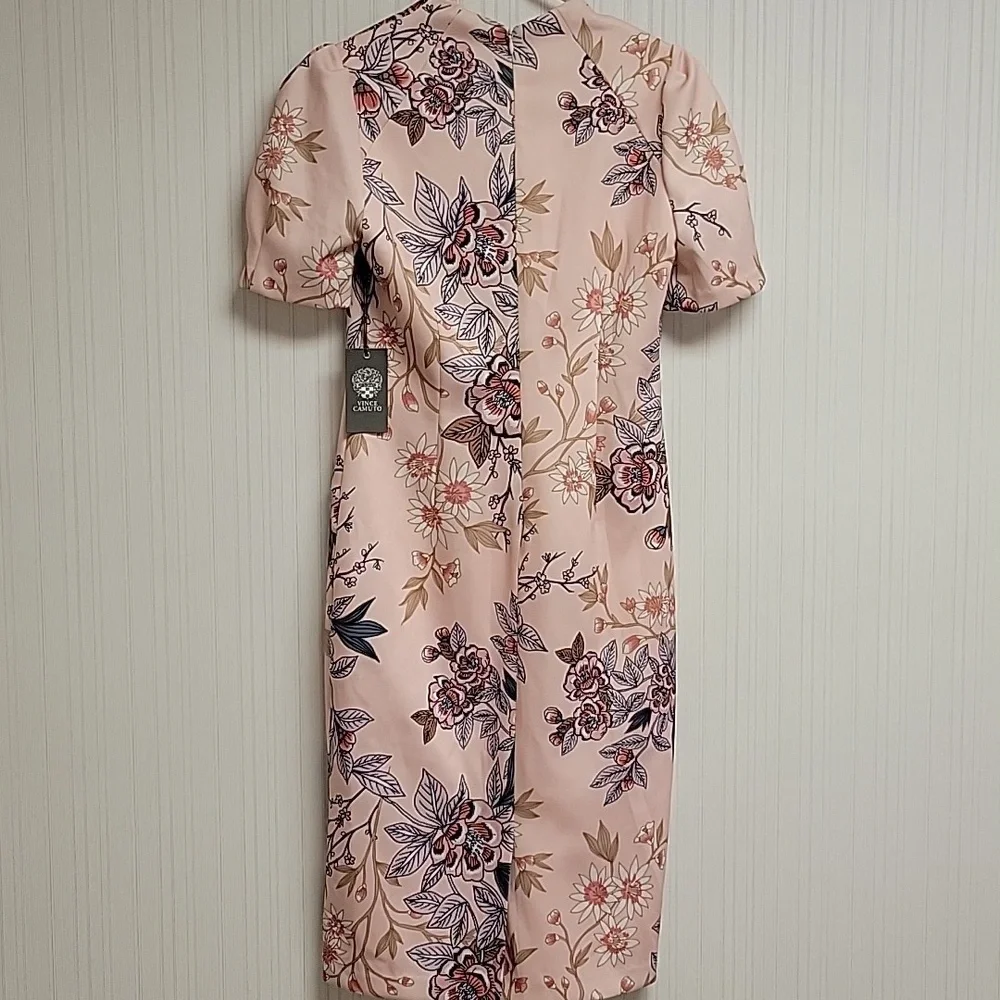 Vince Camuto Women's Pink Floral Scuba Sheath Dress, Sz 4. New With Tags - Picture 4 of 8